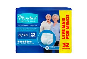 Roupa Íntima Descartável Plenitud Protect Plus Tamanho G/Xg Com 32 Unidades