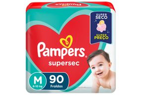 Fraldas Pampers Supersec M 90 Unidades