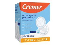 Absorvente Cremer Para Seios Leve 30 Pague 24 Unidades