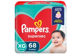 Fraldas Pampers Supersec Xg 68 Unidades