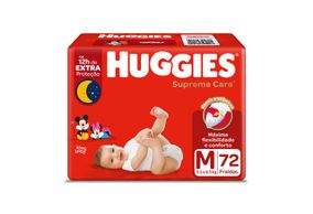 Fralda Huggies Supreme Care Hiper Roupinha Tamanho M Com 72 Unidades