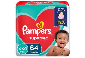 Fraldas Pampers Supersec Xxg 64 Unidades