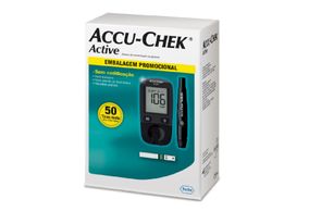 Glicosimetro Accu Chek Active + Fita Com 50 Unidades Embalagem Promocional