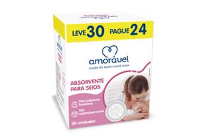 Absorvente Para Seios Amorável Leve 30 Pague 24 Unidades.