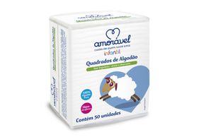 Algodão Amorável Infantil Quadrado Com 50 Unidades