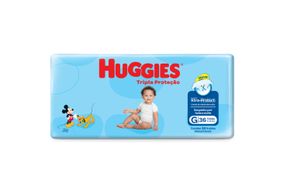 Fralda Huggies Tripla Proteção Mega Tamanho G Com 36 Unidades