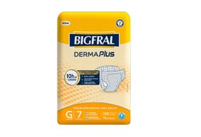 Fralda Geriátrica Bigfral Derma Plus Tamanho G Com 7 Unidades