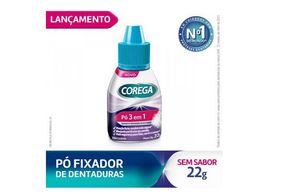 Fixador De Dentaduras Corega 3em1 Sem Sabor Pó 22g