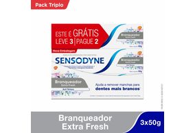 Kit Creme Dental Sensodyne Branqueador Extra Fresh Para Dentes Sensíveis Leve 3 Pague 2 Com 50g Cada