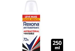 Desodorante Rexona Antibacterial E Invisible 72h 250ml Leve Mais Pague Menos