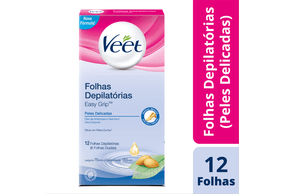 Cera Fria Corporal Veet Peles Delicadas - 12 Folhas