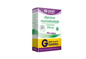 Dipirona Monoidratada 500mg Com 20 Comprimidos Genérico Prati Donaduzzi