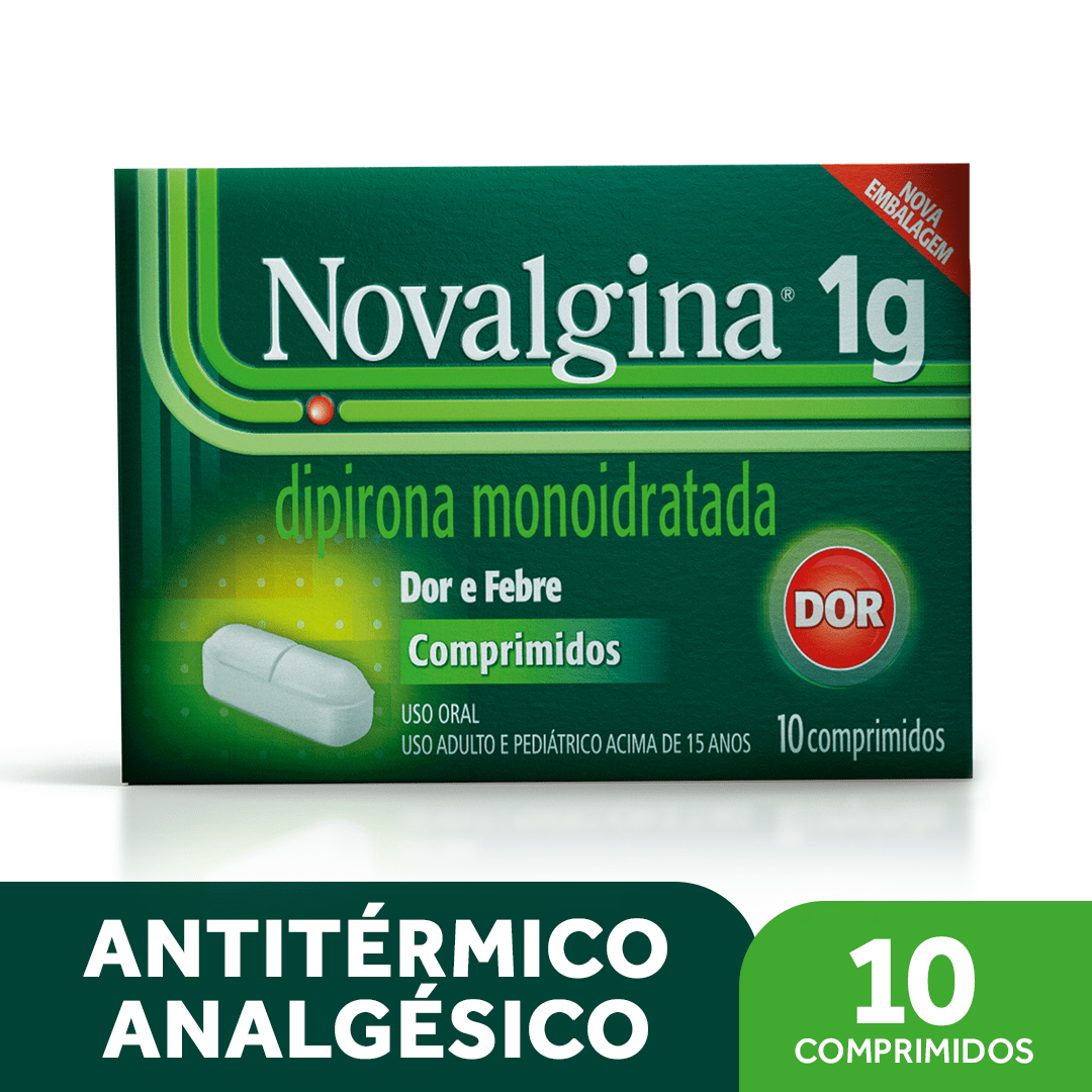 Novalgina Dipirona Sódica 1g Com 10 Comprimidos