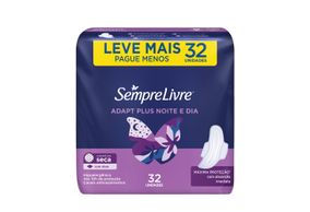 Absorvente Externo Sempre Livre Adapt Plus Seca Com Abas Leve Mais Pague Menos 32un