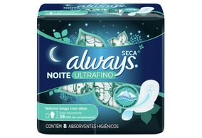 Absorvente Noturno Always Noites Tranquilas Seca Com Abas Ultrafino 8 Unidades