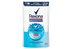 Sabonete Líquido Antibacterial Rexona Limpeza Profunda Sachê 200ml Refil Econômico