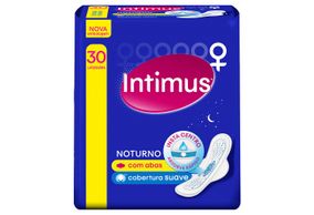 Absorvente Intimus Gel Noturno Cobertura Suave Com Abas Com 30 Unidades