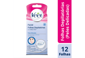 Cera Fria Facial Veet Peles Delicadas - 12 Folhas