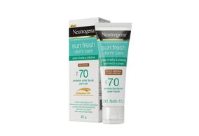 Protetor Solar Facial Neutrogena Sun Fresh Derm Care Fps70 Pele Mista A Oleosa Pele Negra 40g