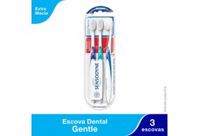 Kit Escova De Dente Sensíveis Sensodyne Gentle Com 3 Unidades