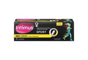 Absorvente Interno Intimus Sports Médio C/Aplicador - 8 Unidades