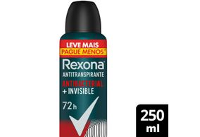 Desodorante Antitranspirante Rexona Men Antibacterial Mais Invisible 72horas 250ml