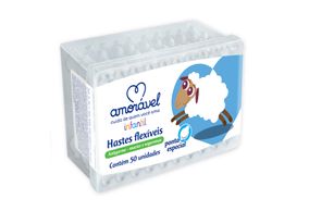 Hastes Flexível Amorável Especial Baby Com 50 Unidades