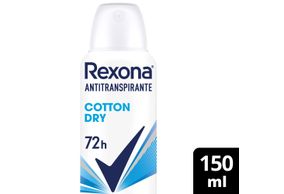 Desodorante Antitranspirante Aerosol Feminino Rexona Cotton Dry 72 horas 150ml