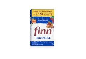 Adoçante  Finn Sucralose Embalagem Econômica Leve 100 Pague 75 Com 600mg Cada Sachê