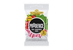 Lubrificante Íntimo Prudence Gel Sabores Mix Com 3 Sachês