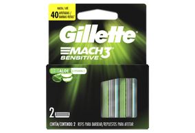 Carga Para Aparelho De Barbear Gillette Mach3 Sensitive 2 Unidades