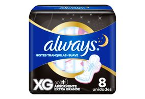 Absorvente Com Abas Suave Always Noites Tranquilas Extra Grande Pacote 8 Unidades