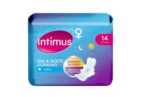 Absorvente Intimus Ultra Fino Dia E Noite Extra Suave Com Abas Com 14 Unidades