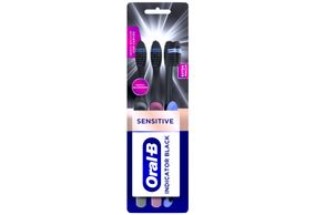 Escova Dental Sensitive Oral-B Indicator Black Com 3 Unidades