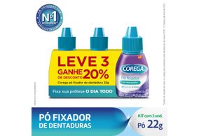 Fixador De Dentadura Corega 22g Com 3 Unidades Preço Especial