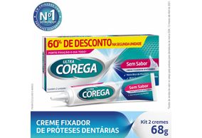 Kit Ultra Corega Creme Fixador 68g Com Desconto De 60% Na 2 Unidade