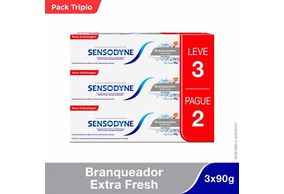 Kit Creme Dental Sensodyne Branqueador Extra Fresh  Para Dentes Sensíveis Leve 3 Pague 2 Com 90g Cada