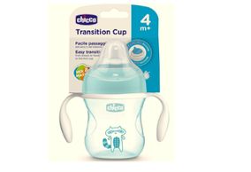 Copo Chicco Transition Cup Silicone 4m+ Azul