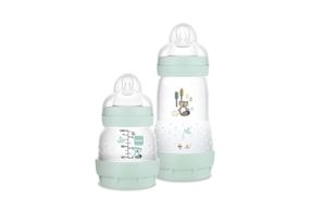 Kit Mamadeira Mam Baby Easy Starter Cor Azul Com 1 Unidadede De 130ml E 01 Unidade De 260ml