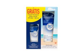 Kit Protetor Solar Facial Dauf Fps80 Com 200ml Grátis Protetor Facial Fps80 Com 60ml