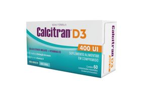 Calcitran Vitamina D3 400ui Com 60 Comprimidos