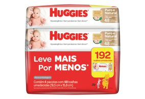 Lenços Umedecidos Huggies Pure Care Com 192 Unidades