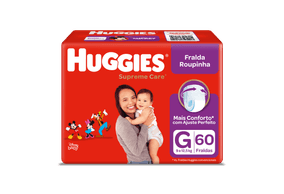 Fralda  Huggies Supreme Care Hiper Roupinha Tamanho  G Com 60 Unidades