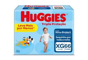 Fralda Huggies Tripla Proteção Hiper Tamanho Xg Com 66 Unidades