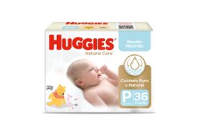 Fralda Huggies Natural Care Mega Tamanho P Com 36 Unidades Nova Embalagem