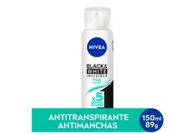 Desodorante Antitraspirante Aerosol Nívea Invisible Black & White Fresh 150ml