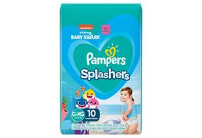 Fralda Pampers Splashers Baby Shark Tamanho G/Xg Com 10 Unidades