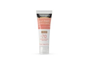 Protetor Solar Neutrogena Sun Fresh Derm Care Fps70 Pele Normal A Seca Com Cor 40g