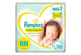 Fraldas Pampers Recém Nascido Premium Care Rn 20 Unidades