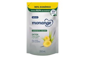 Sabonete Líquido Detox Monange Capim-Limão E Gengibre Refil Econômico 200ml